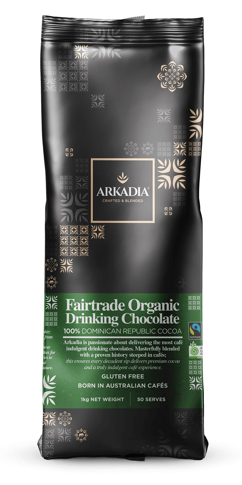 Arkadia Fairtrade Organic Drinking Chocolate 1kg (100% Dominican Republic Cocoa)
