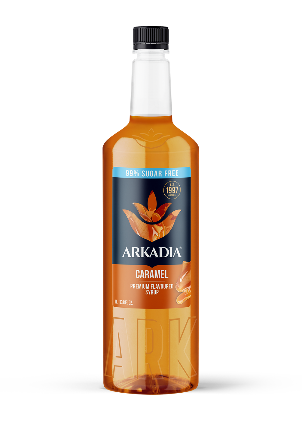 Arkadia 99% Sugar Free 1 x Caramel & 1 x Vanilla Flavoured Syrup 1000ml (2 bottles)