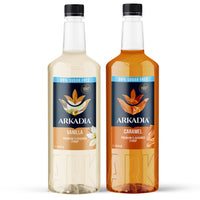 Thumbnail for Arkadia 99% Sugar Free 1 x Caramel & 1 x Vanilla Flavoured Syrup 1000ml (2 bottles)