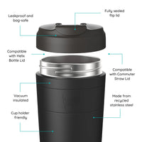 Thumbnail for KeepCup Commuter 12oz BLACK Reusable Travel Mug, Insulated Stainless Steel