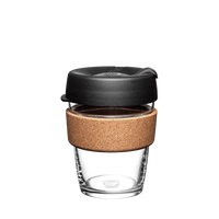 Thumbnail for KeepCup Brew Cork Reusable Coffee Cup 12oz BLACK Premium Tempered Glass Travel