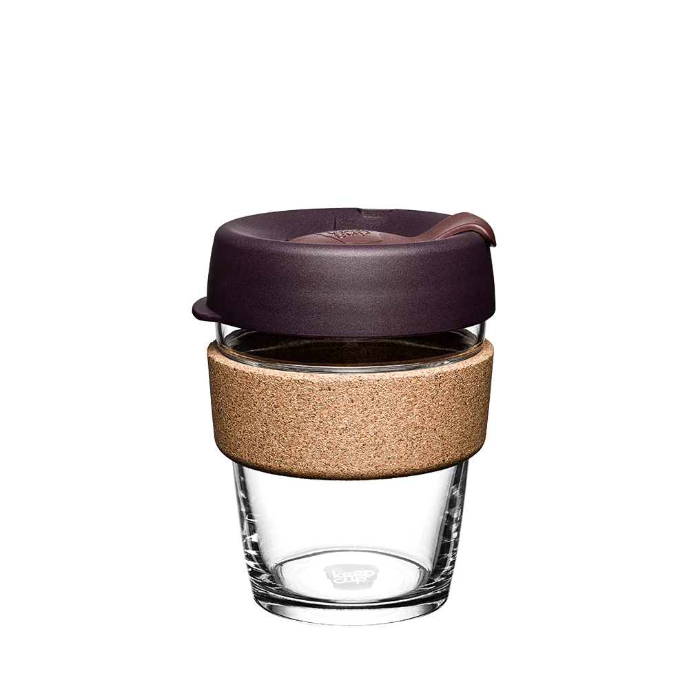 KeepCup Brew Cork Reusable Coffee Cup 12oz ALDER Premium Tempered Glass Travel