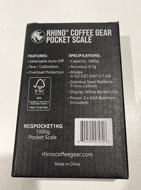 Thumbnail for Rhino Coffee Gear Pocket Dosing Scale 1kg Capacity