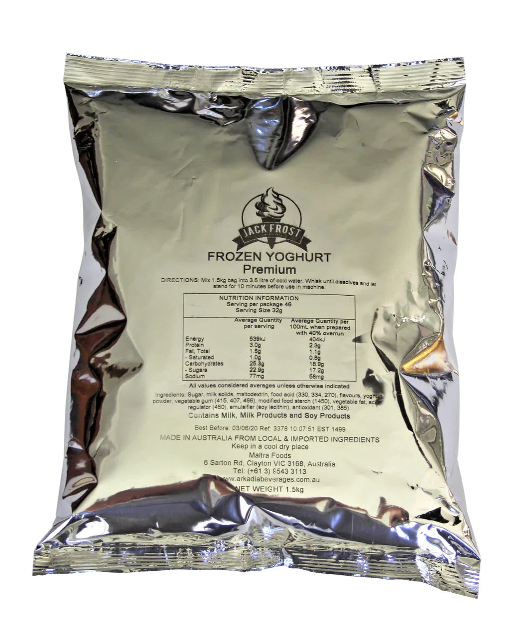 Arkadia Jack Frost Frozen Yoghurt – Premium Soft Serve Powder Mix 1.5kg