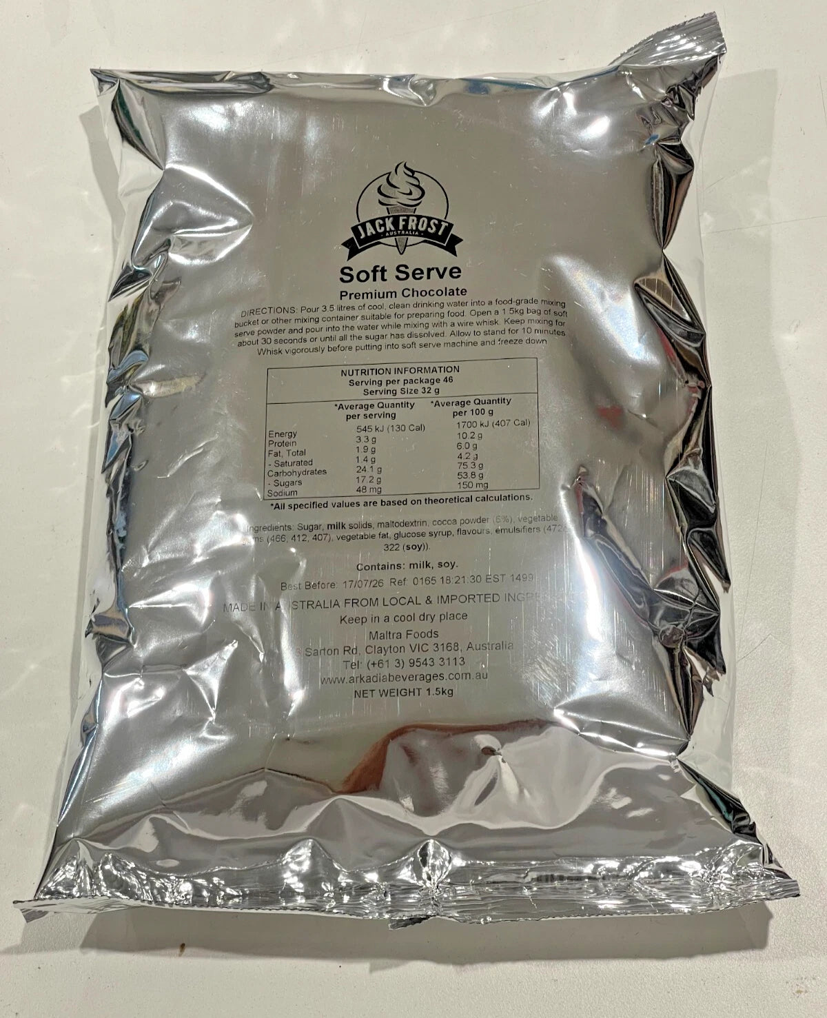 Arkadia's Jack Frost Chocolate Soft Serve Ice Cream Powder 1.5kg