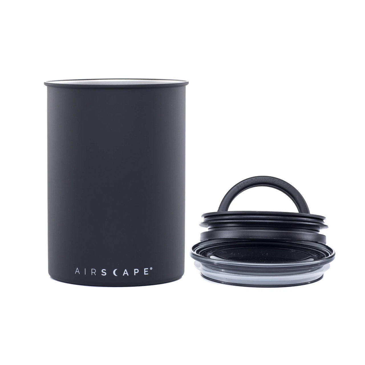 Airscape 7" Medium Matt Black 500gm Coffee Bean airtight storage Stainless Steel Canister