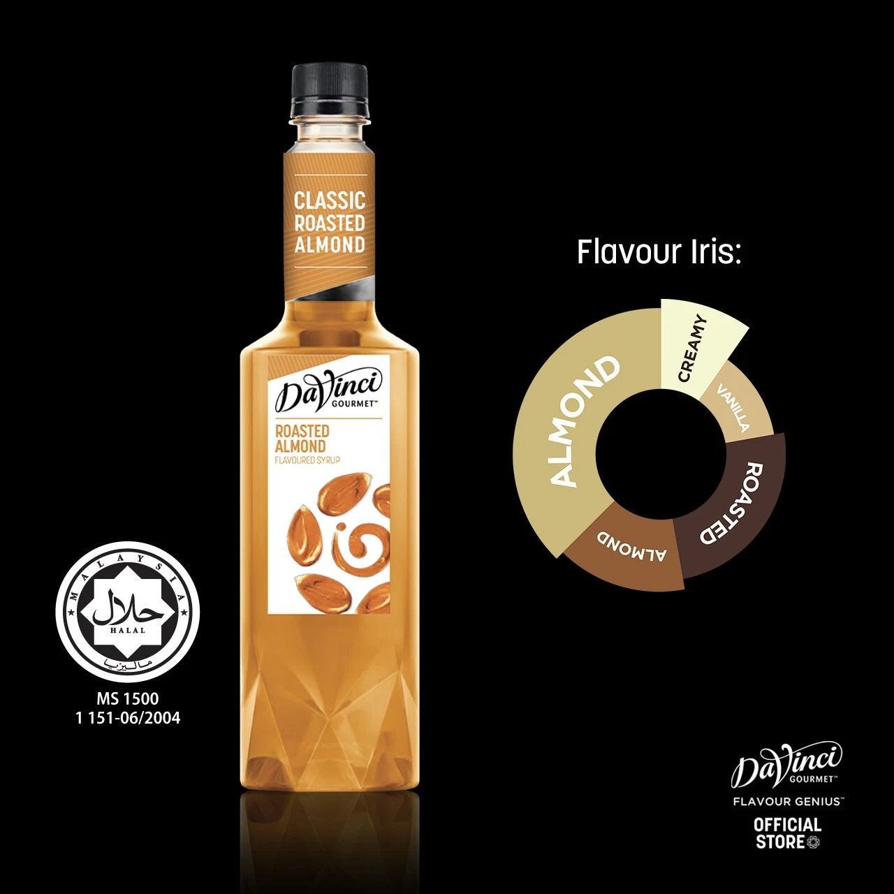 DaVinci Roasted Almond Flavoured Syrup 750ml HOT ICED BARISTA CAFE MILKSHAKE