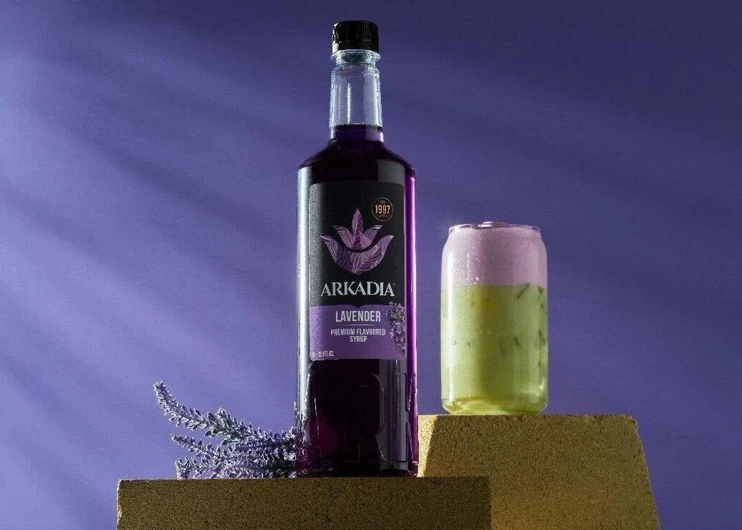Arkadia Lavender Syrup 1L Floral Coffee, Tea, Cocktail, Sodas, Desserts, Baking