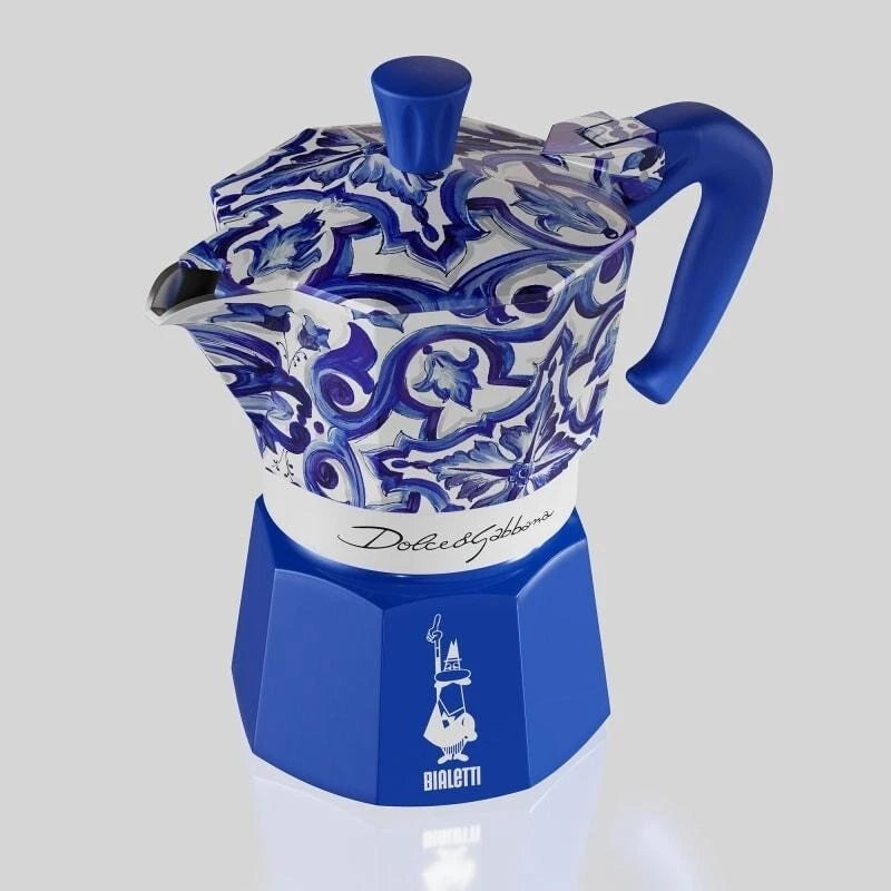 Bialetti Dolce & Gabbana Blue Mediterranean Moka Express 3 Cup D&G Coffee Pot