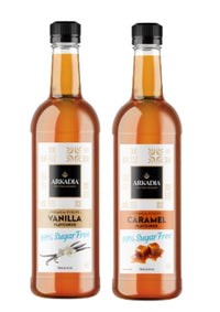 Thumbnail for Arkadia 99% Sugar Free 1 x Caramel & 1 x Vanilla Flavoured Syrup 750ml (2 bottles)