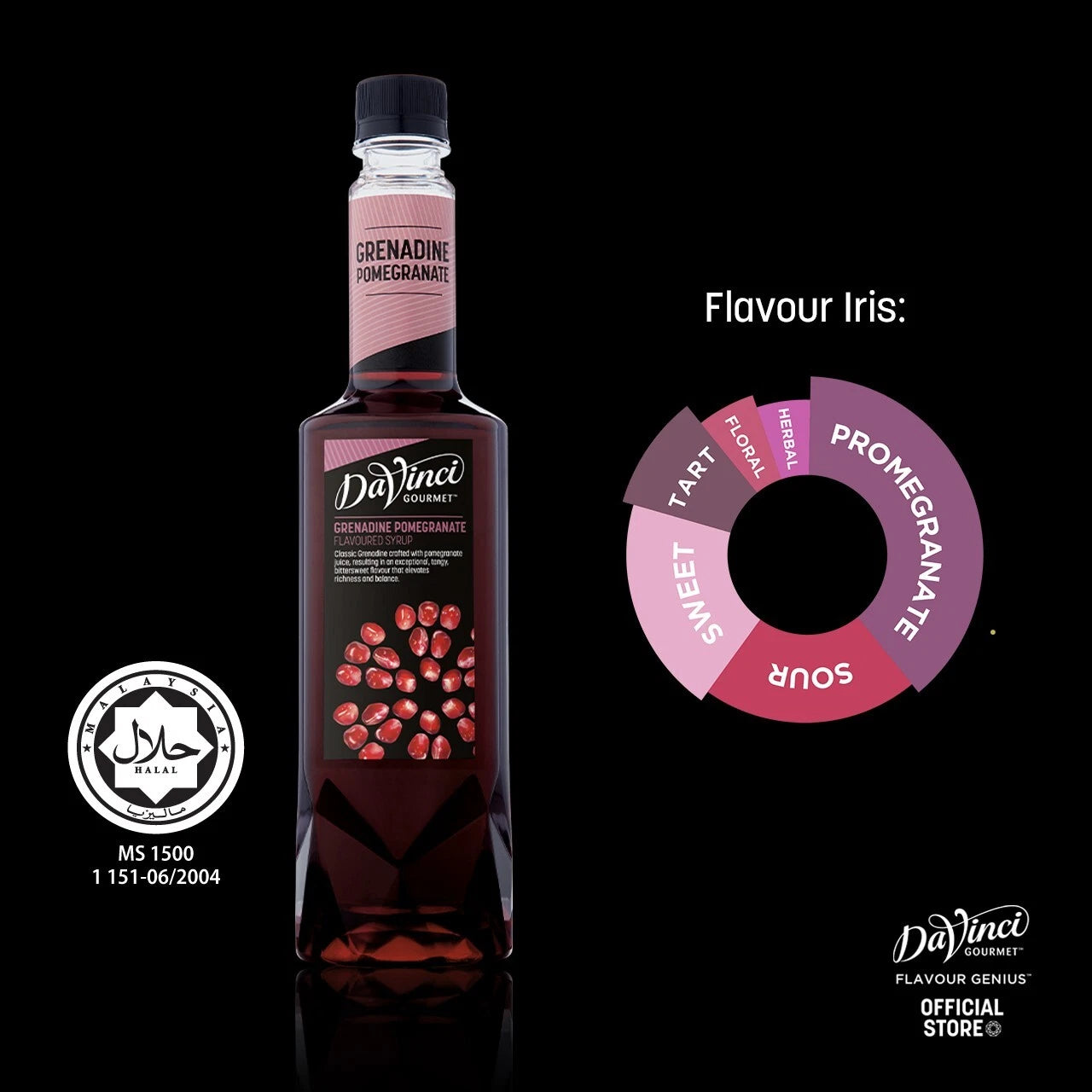 DaVinci Grenadine Pomegranate Syrup 750ml - Cocktails, Mocktails, Dirty Sodas