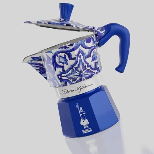 Bialetti Dolce & Gabbana Blue Mediterranean Moka Express 3 Cup D&G Coffee Pot