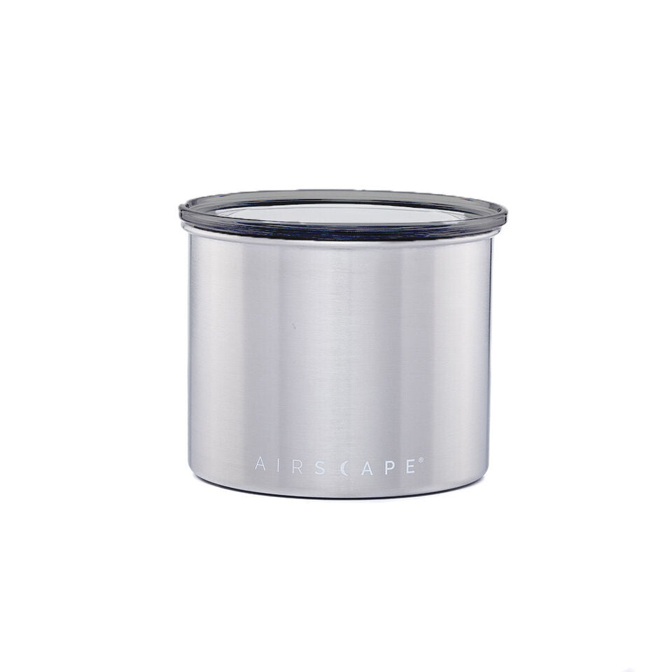 Airscape 4" Small Brushed Steel Coffee Bean airtight storage Stainless Steel Canister